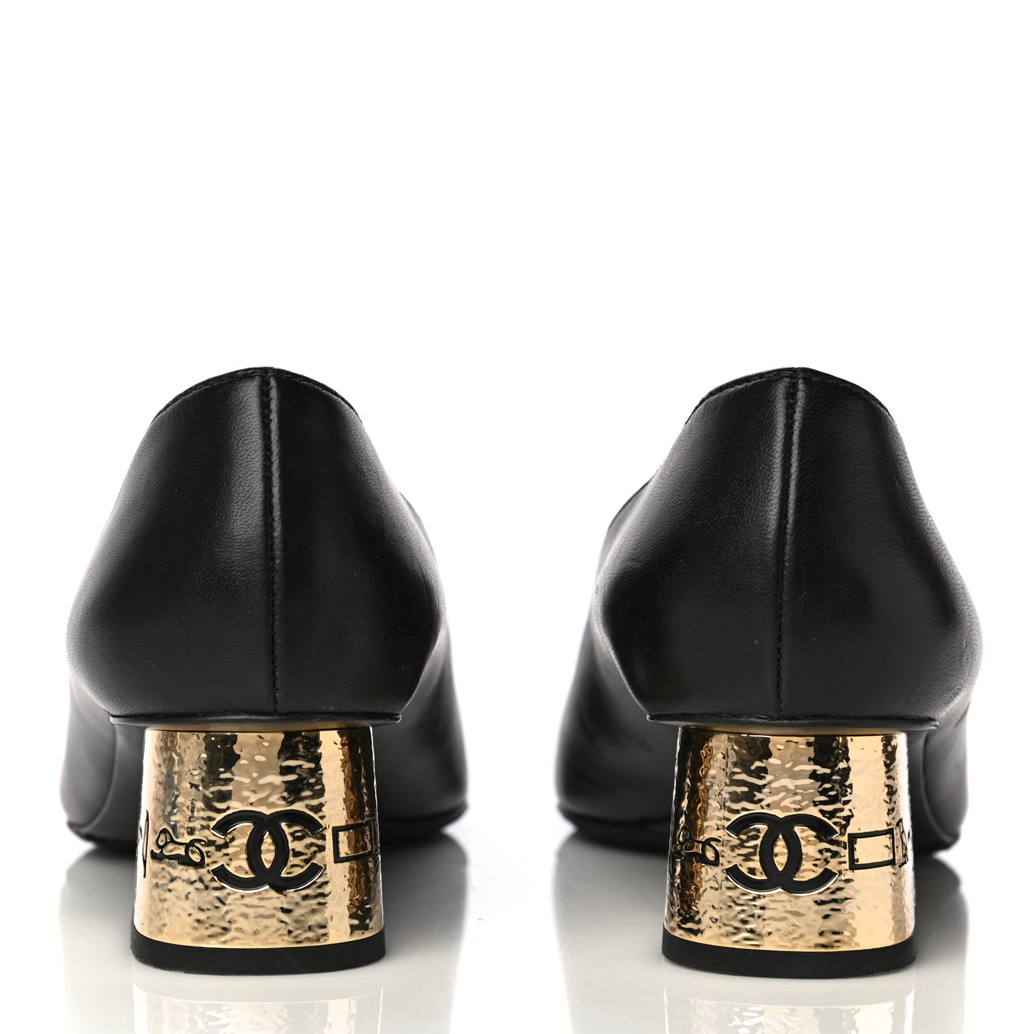Chanel Lambskin Grosgrain Cap Toe Egyptian Amulet CC Pumps 40.5 Black 8 of 21
