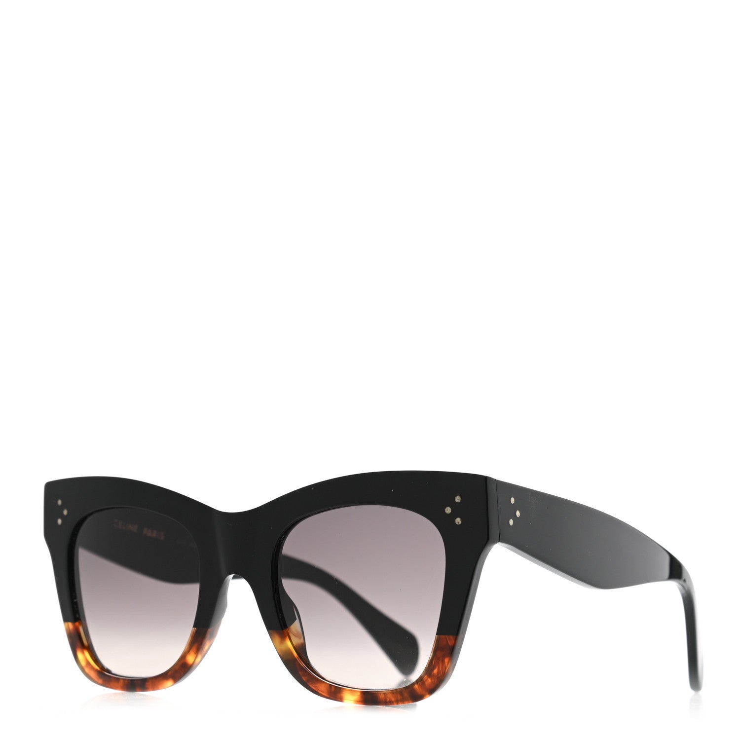 Celine Acetate Polarized Cat Eye Sunglasses CL4004IN Havana Black 1 of 7