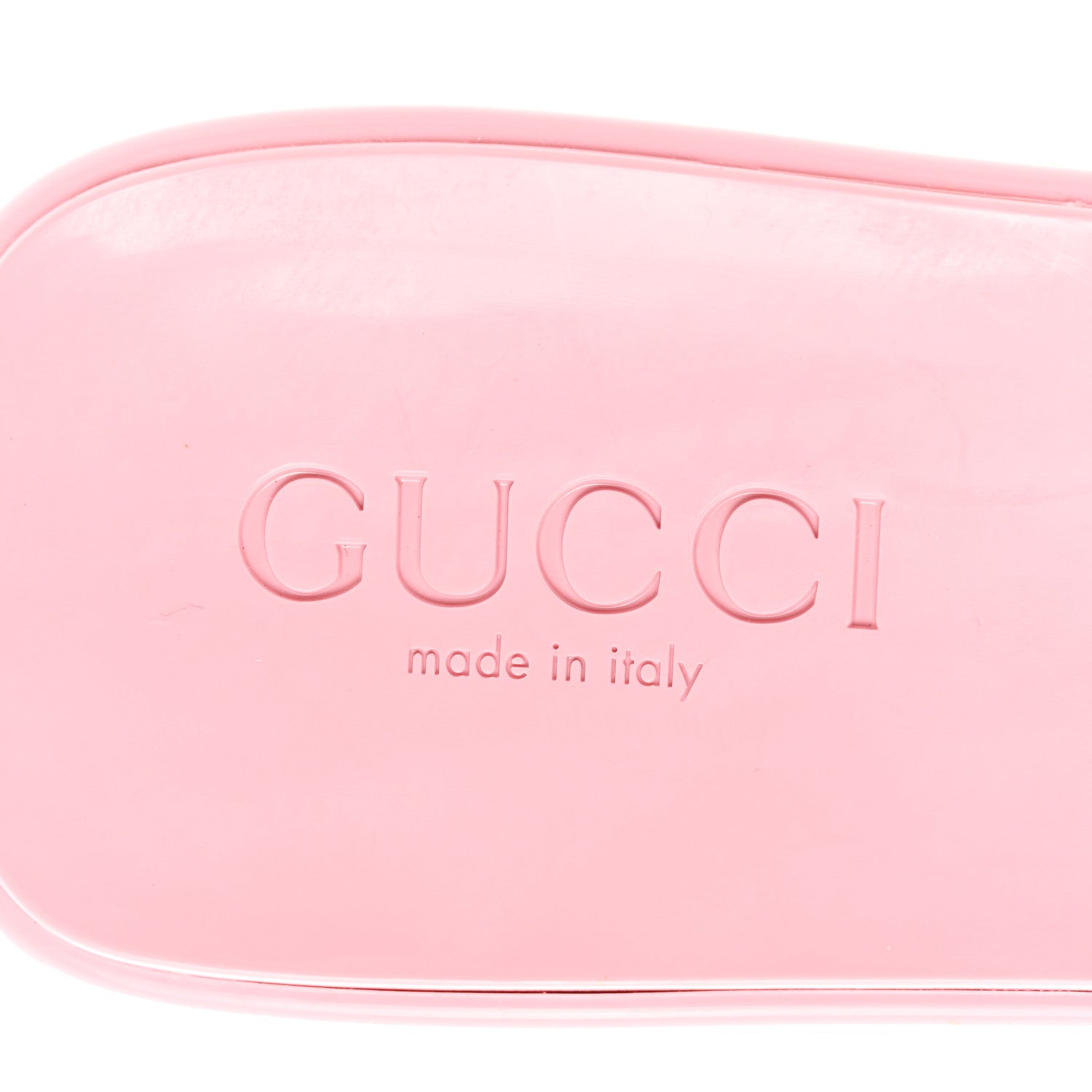 Gucci Rubber Gucci Logo Womens Platform 20/60mm Slide Sandals 37 Wild Rose 7 of 9