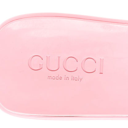 Gucci Rubber Gucci Logo Womens Platform 20/60mm Slide Sandals 37 Wild Rose 7 of 9