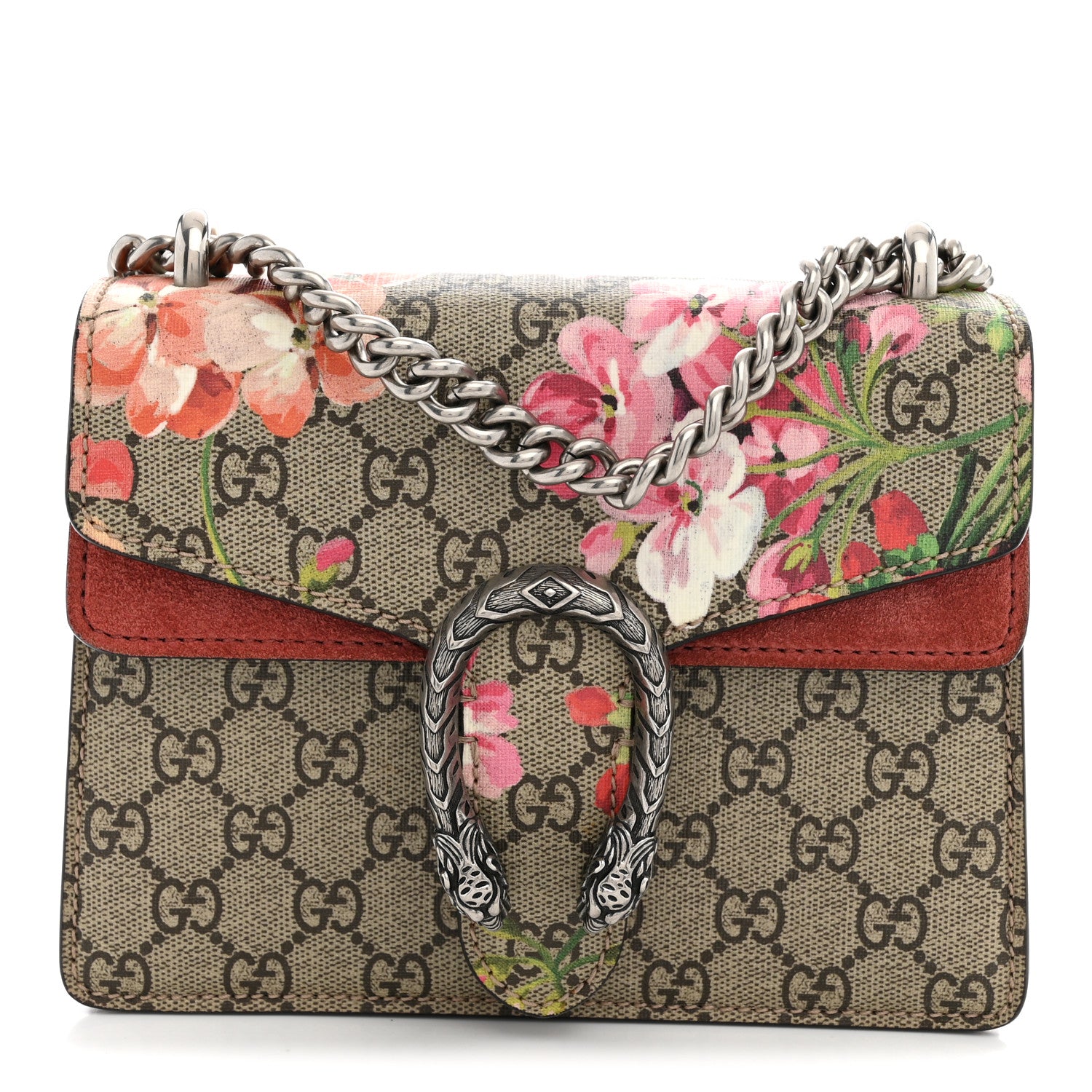 Gucci GG Supreme Monogram Blooms Mini Dionysus Shoulder Bag Beige Multicolor Dry Rose 1 of 12