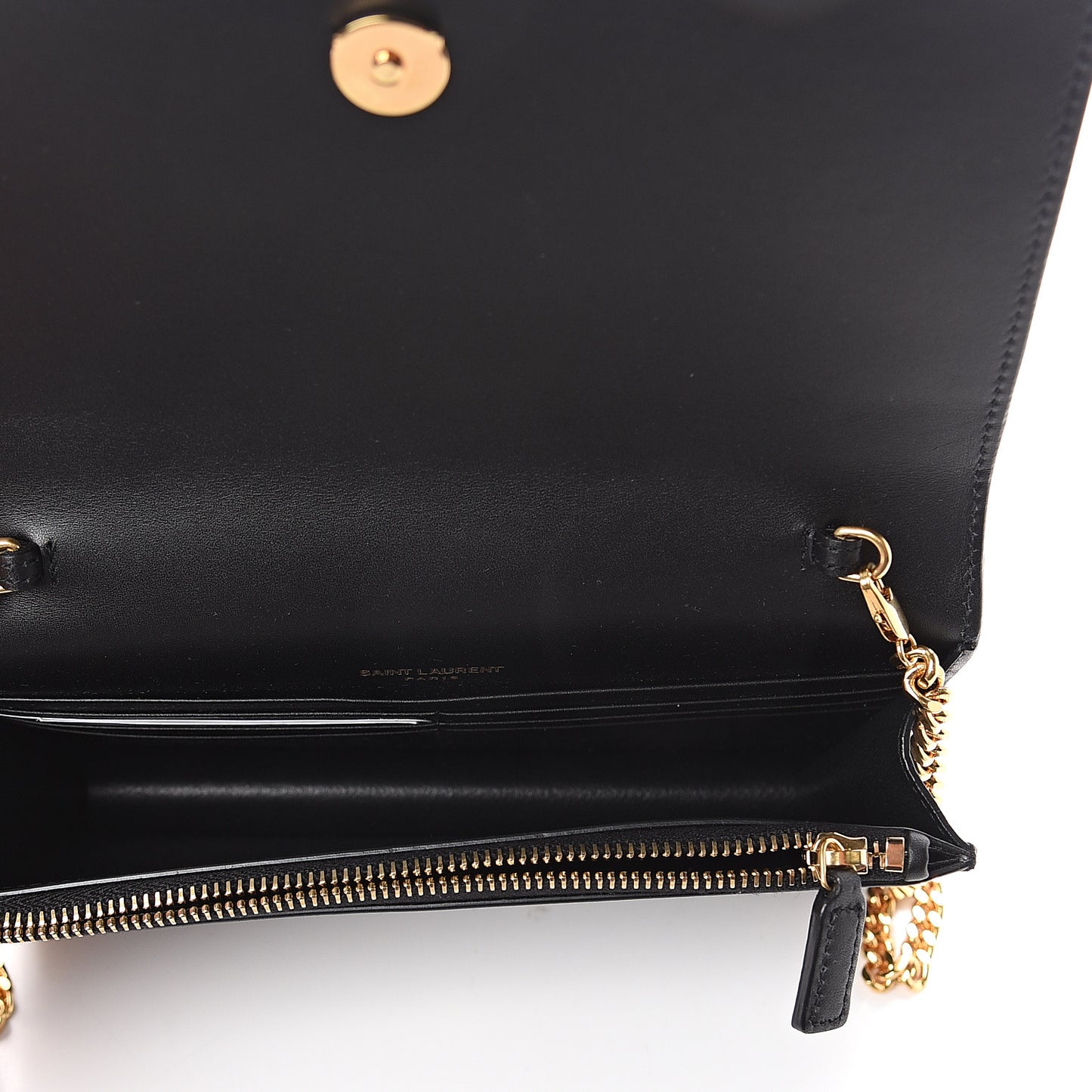 Smooth Calfskin Classic Monogram Kate Tassel Chain Wallet Black