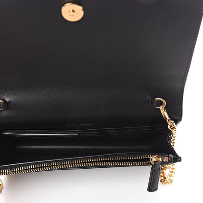 Saint Laurent Smooth Calfskin Classic Monogram Kate Tassel Chain Wallet Black 4 of 7