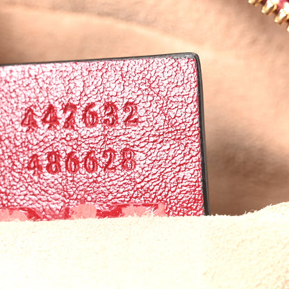 Gucci Monogram Azalea Calfskin Matelasse Diagonal Small GG Marmont Chain Shoulder Bag Beige Ebony New Cherry Red 7 of 11