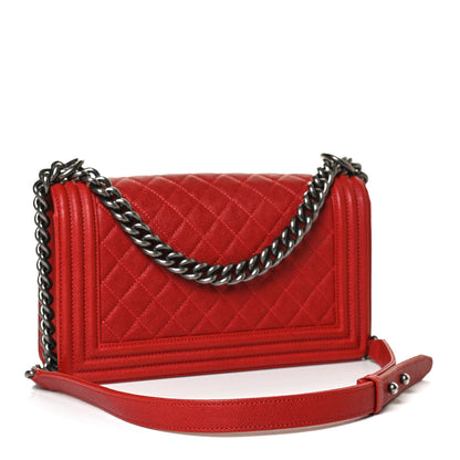 Chanel Caviar Quilted Medium Boy Flap Red 3 of 10