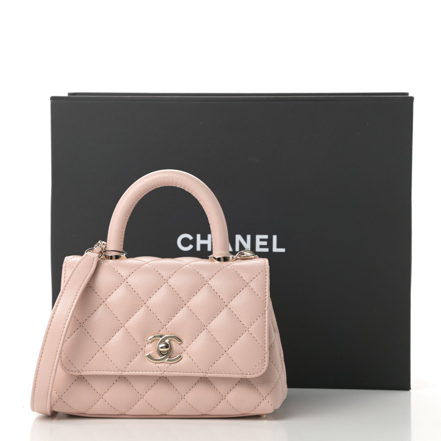Caviar Quilted Extra Mini Coco Handle Flap Light Pink