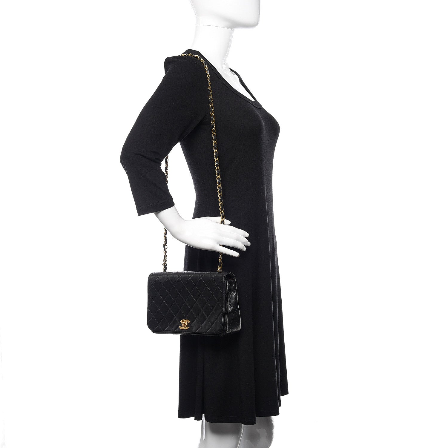 Chanel Lambskin Quilted Small Single Flap Bag Black 2 of 12