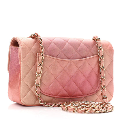 Chanel Metallic Lambskin Quilted Ombre Mini Rectangular Flap Pink 3 of 11