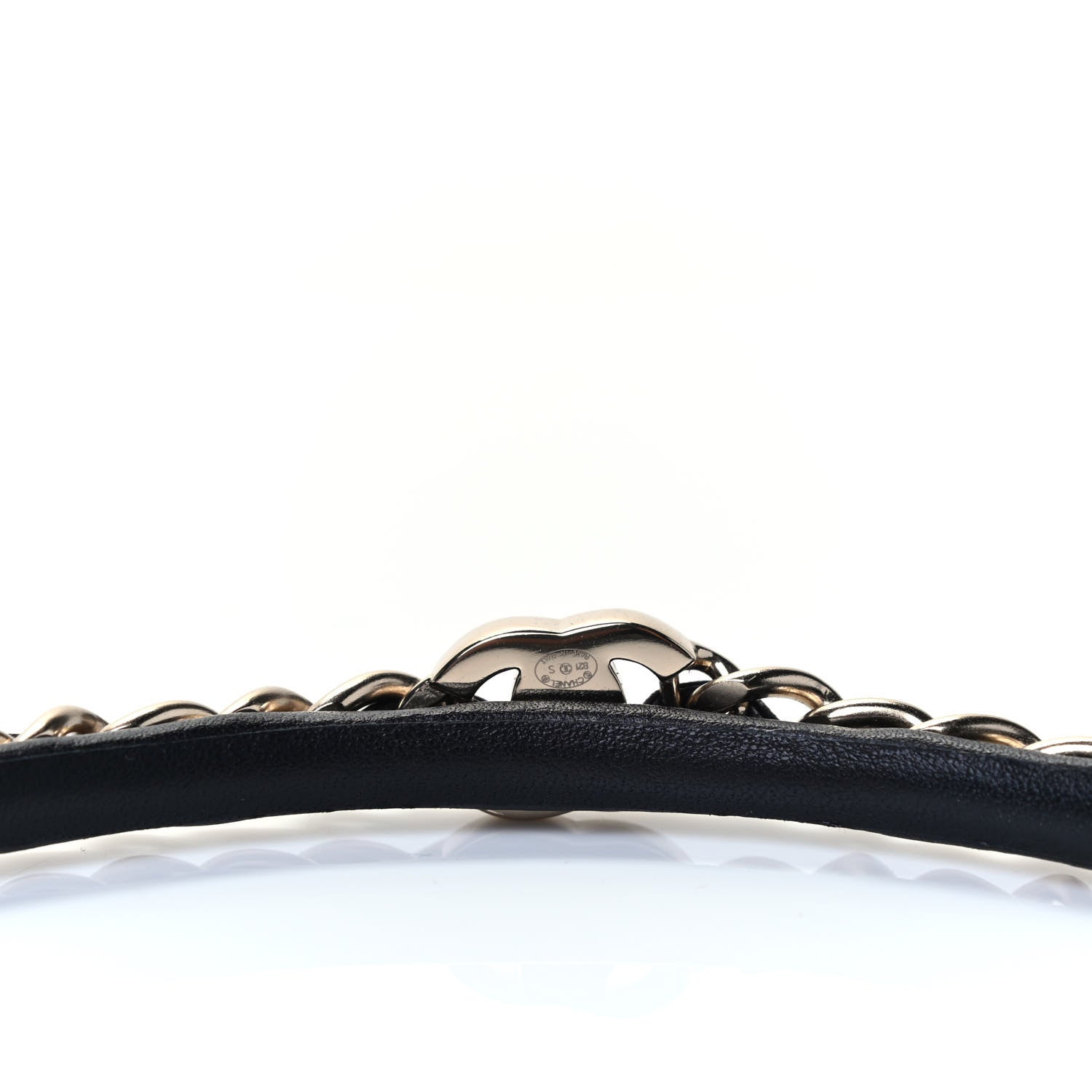 Chanel Metal Lambskin CC Turnlock Chain Headband Gold Black 3 of 3