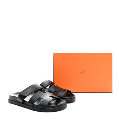Hermes Calfskin Womens Chypre Sandals 38 Black 11 of 11