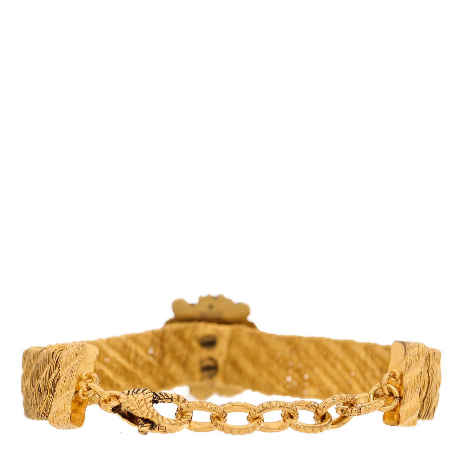Gucci Metal GG Lion Head Bracelet Aged Gold 2 of 5