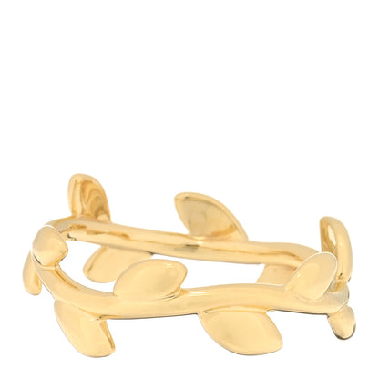 Tiffany 18K Yellow Gold Narrow Paloma Picasso Olive Leaf Band Ring 49 5 3 of 4
