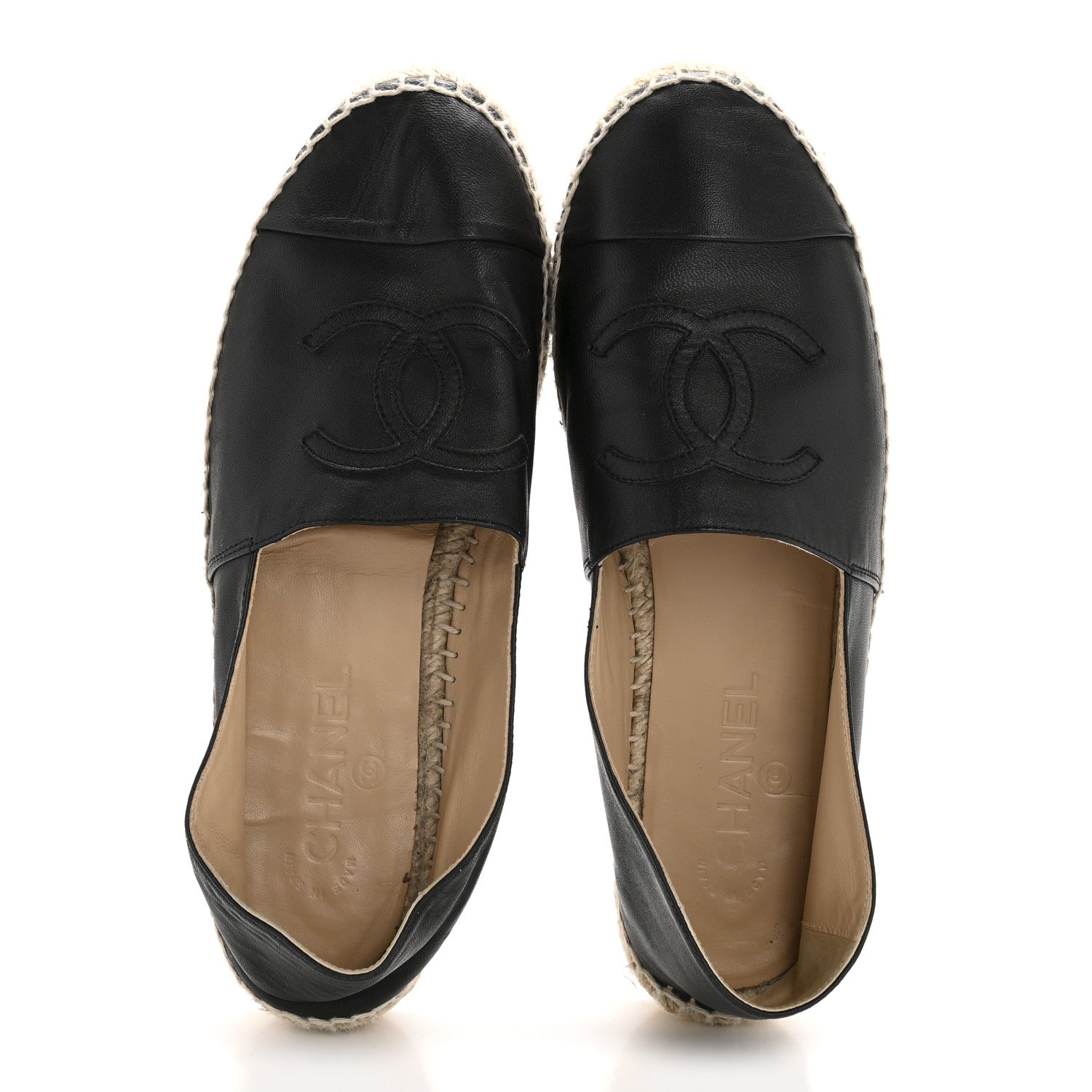 Chanel Lambskin CC Espadrilles 40 Black 2 of 9