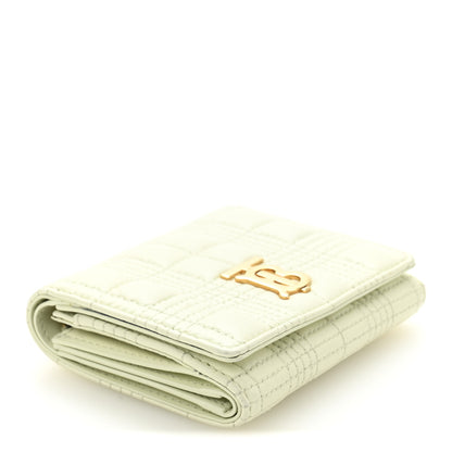 Burberry Lambskin Quilted Small Lola Folding Wallet Pistachio 4 of 10