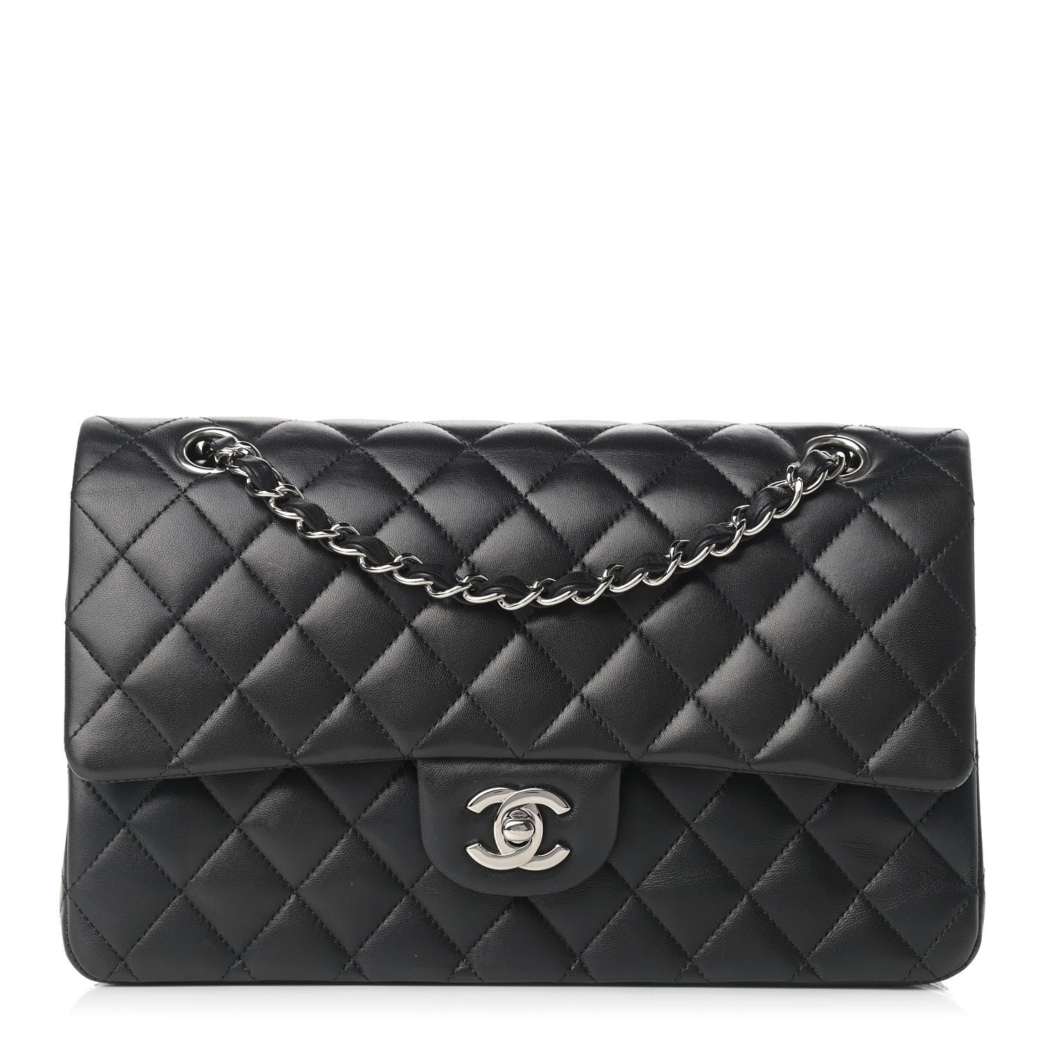 Chanel Lambskin Quilted Medium Double Flap Black 1 of 15
