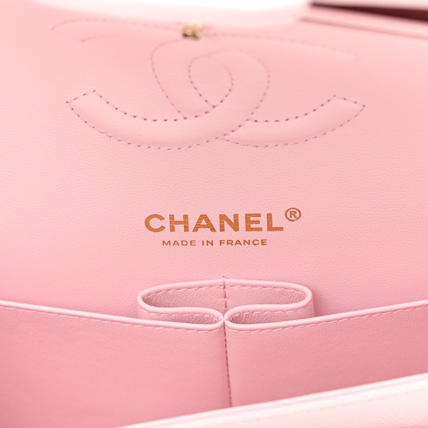 Caviar Quilted Medium Double Flap Light Pink