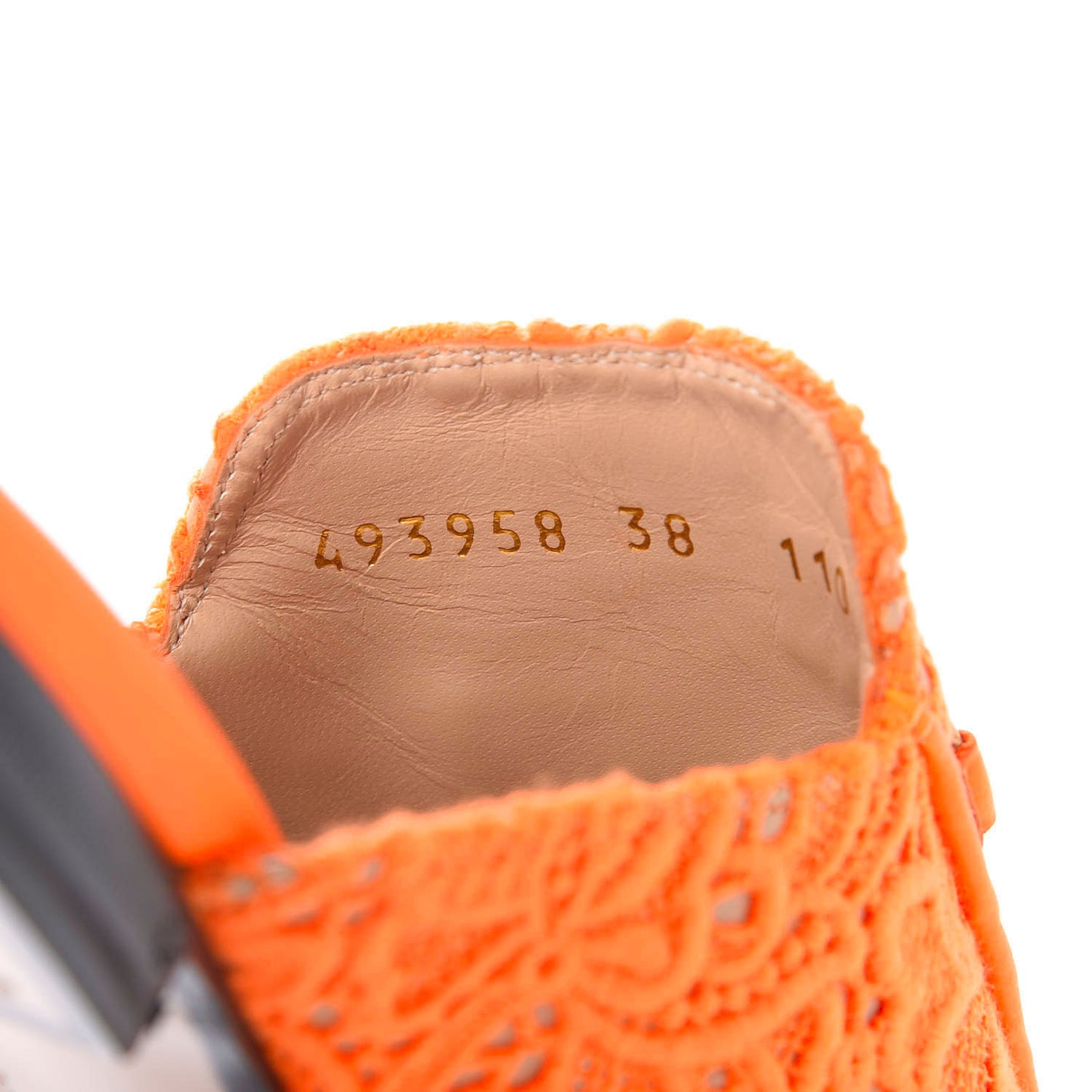 Lace Malaga Kid Womens Princetown Slippers 38 Orange Fluo Skin Rose