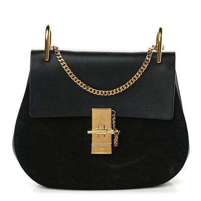 Chloe Suede Smooth Calfskin Drew Shoulder Bag Black 1 of 7