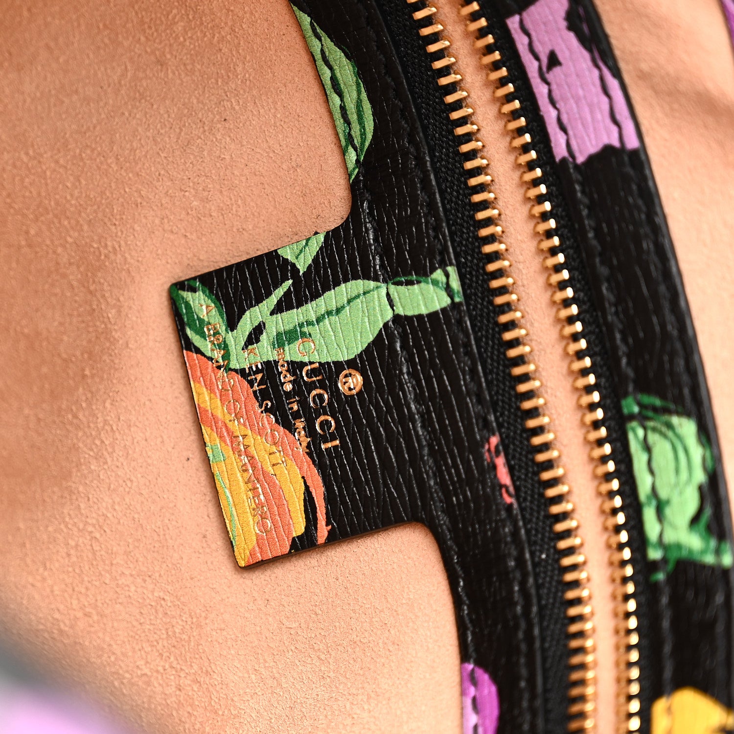 Gucci X KEN SCOTT New Shangai Calfskin Jenny Floral Print Small Jackie 1961 Hobo Black Pink 6 of 10