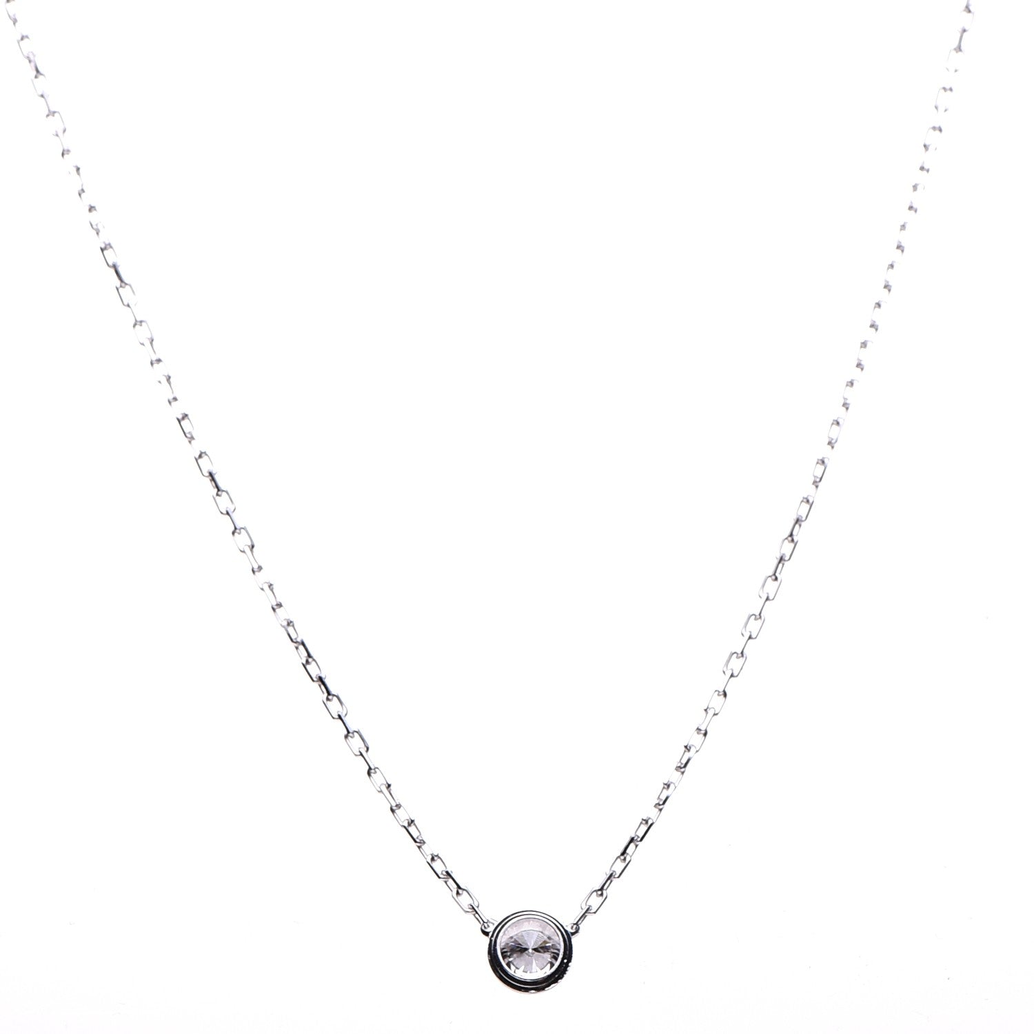 Cartier 18K White Gold Diamond LM D'Amour Pendant Necklace 1 of 7
