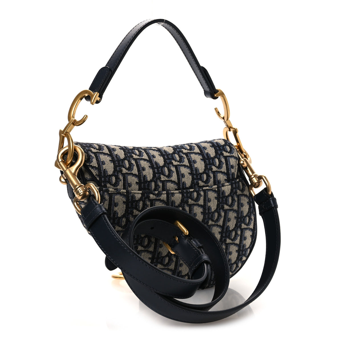 Oblique Mini Saddle Bag With Strap Blue