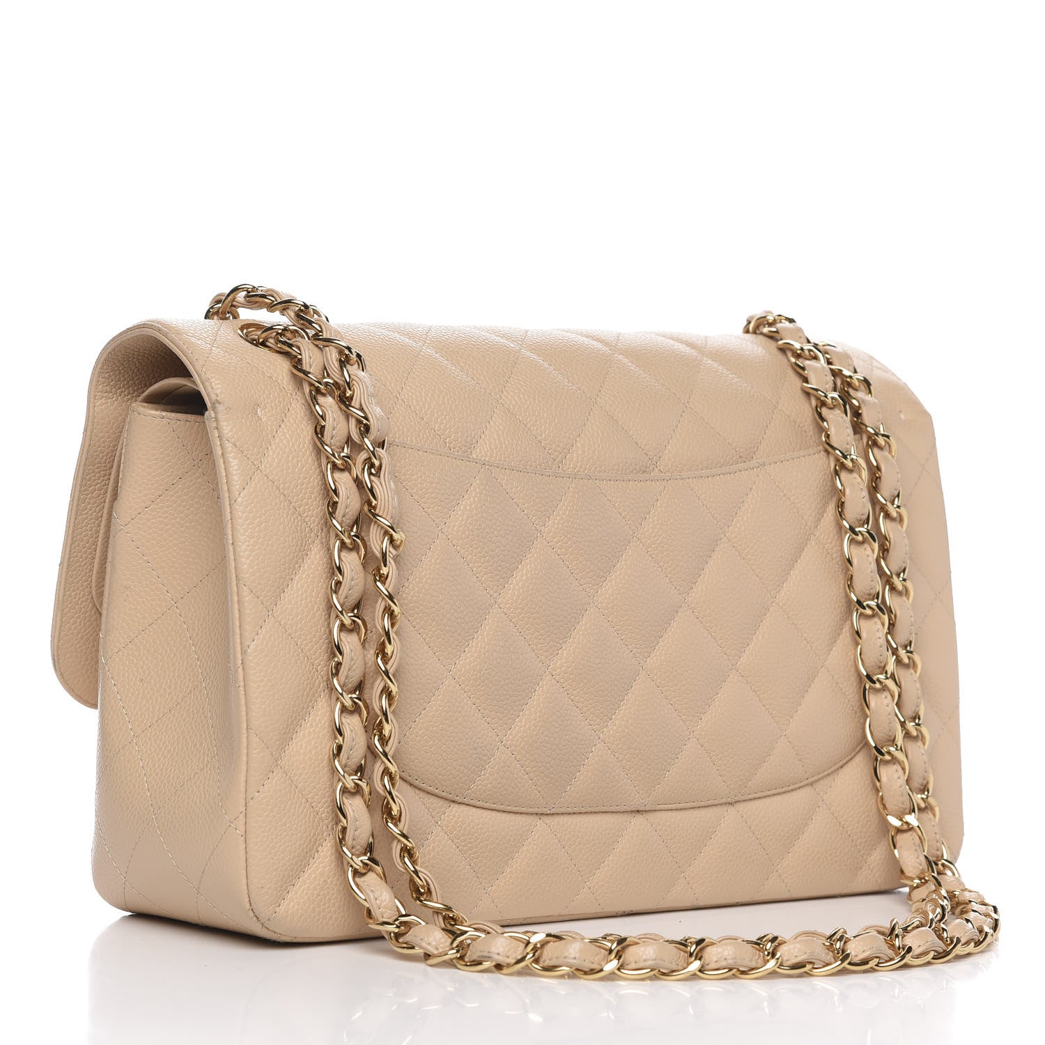 Chanel Caviar Quilted Jumbo Double Flap Beige Clair 3 of 15