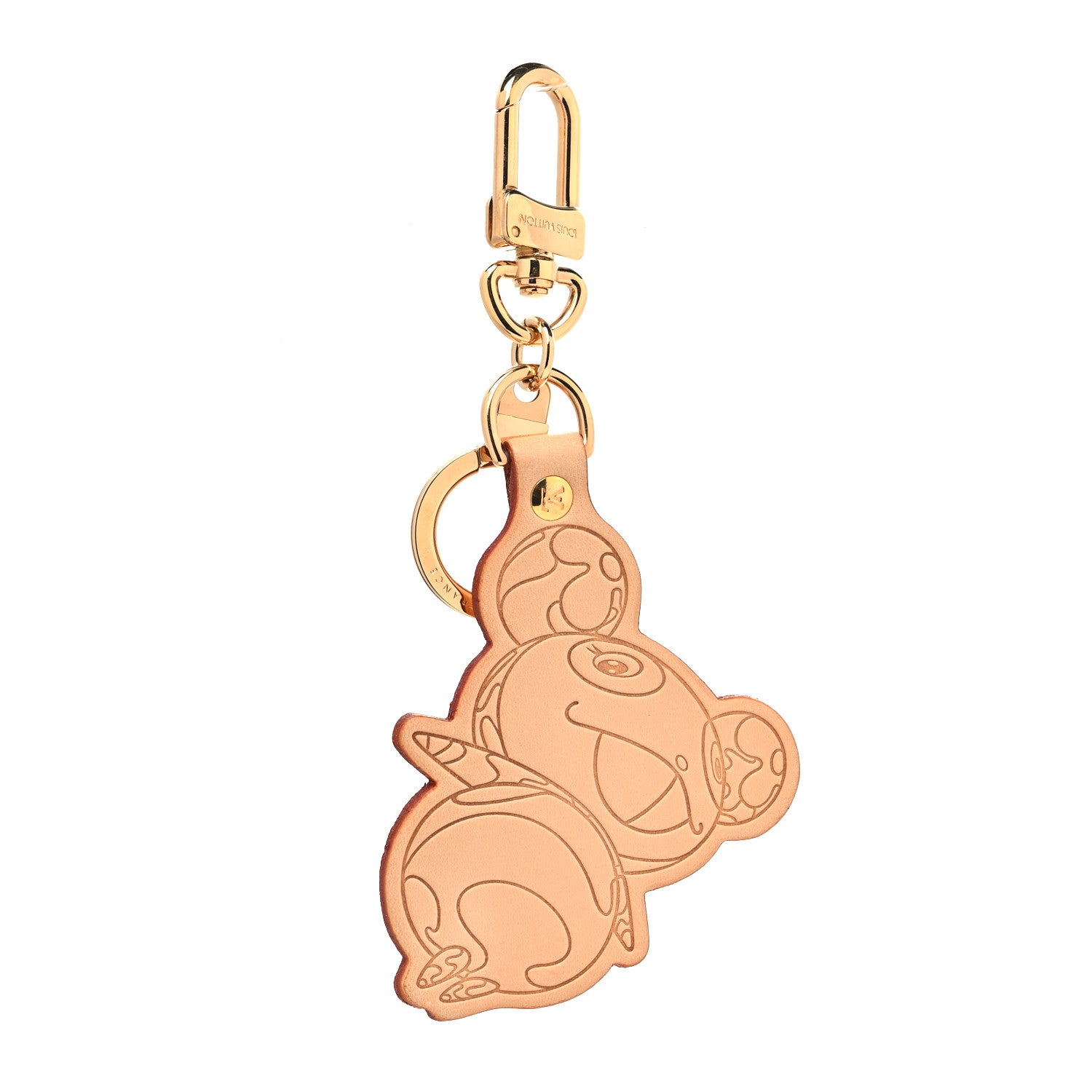 Louis Vuitton Vachetta Monogram Panda Key Ring Bag Charm 1 of 4