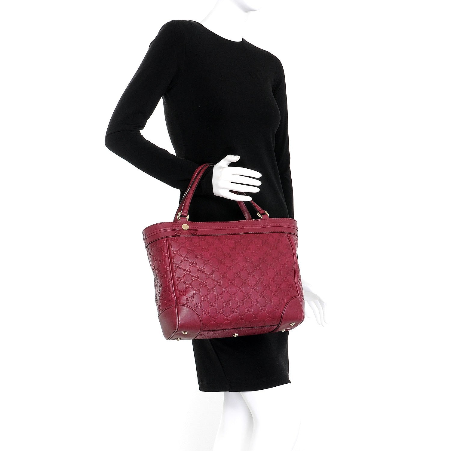 Gucci Guccissima Medium Mayfair Tote Cherry 2 of 19