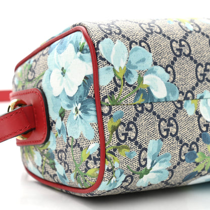 Gucci GG Supreme Monogram Blooms Mini Boston Navy Blue Hibiscus 10 of 13