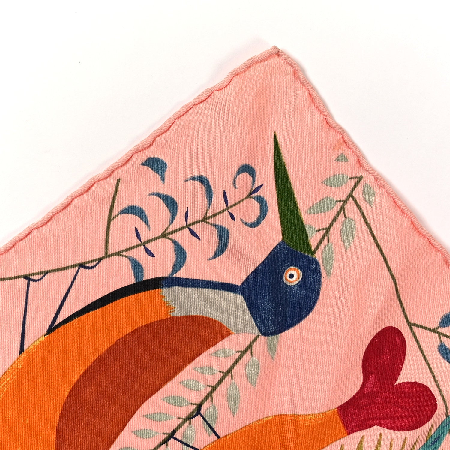 Hermes Silk Le Bal Des Oiseaux Scarf 90 Rose Multicolor 6 of 6