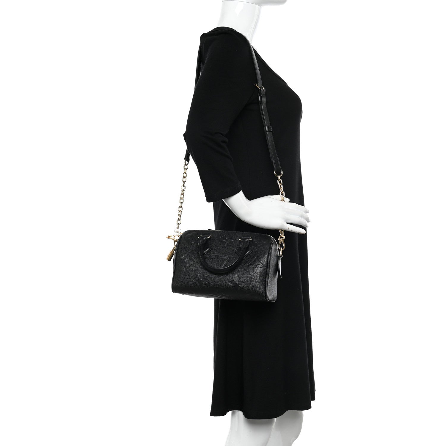 Louis Vuitton Empreinte Monogram Giant Speedy Bandouliere 20 Black 2 of 10