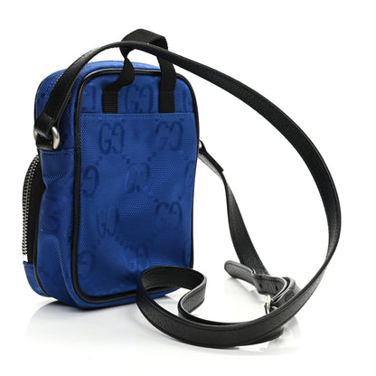 Gucci Econyl Nylon Monogram Off The Grid Shoulder Bag Guilted Blue Black 3 of 9