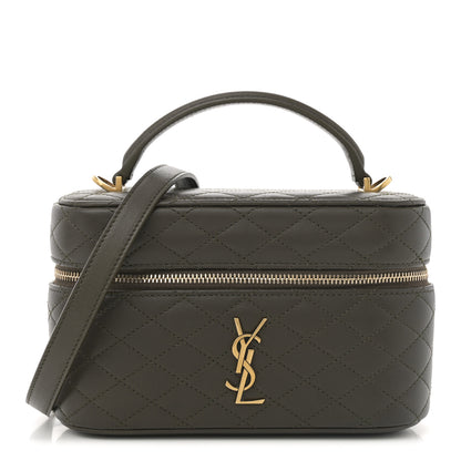 Saint Laurent Lambskin Quilted Mini Gaby Vanity Case Light Musk 1 of 12