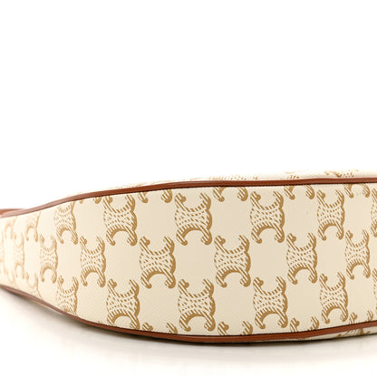 Celine Canvas Calfskin Ava Triomphe Shoulder Bag White 8 of 9