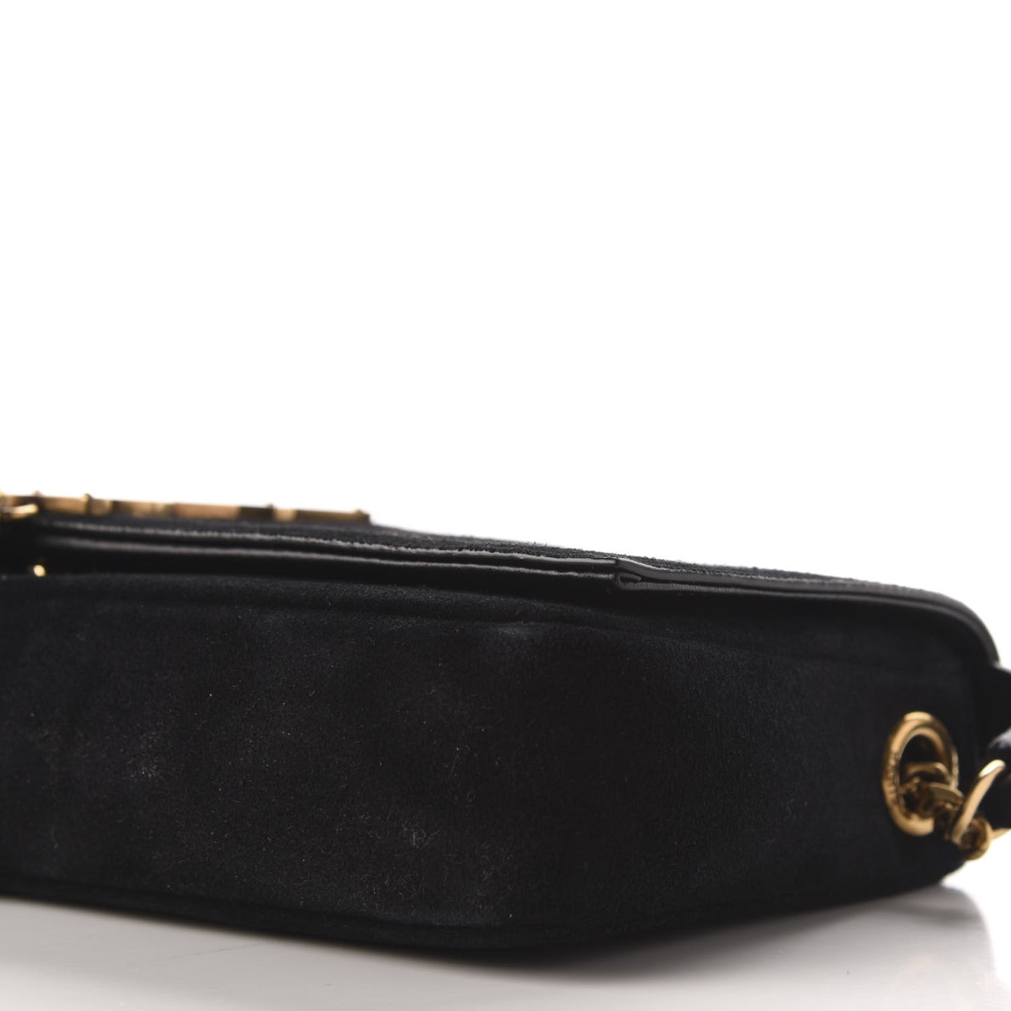 Suede Monogram Tassel Kate 99 Black