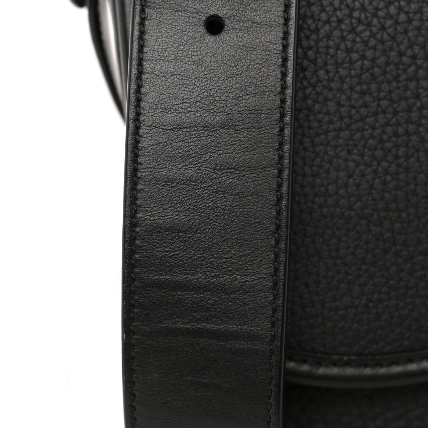 Grained Calfskin Gallop Bag With Strap Black