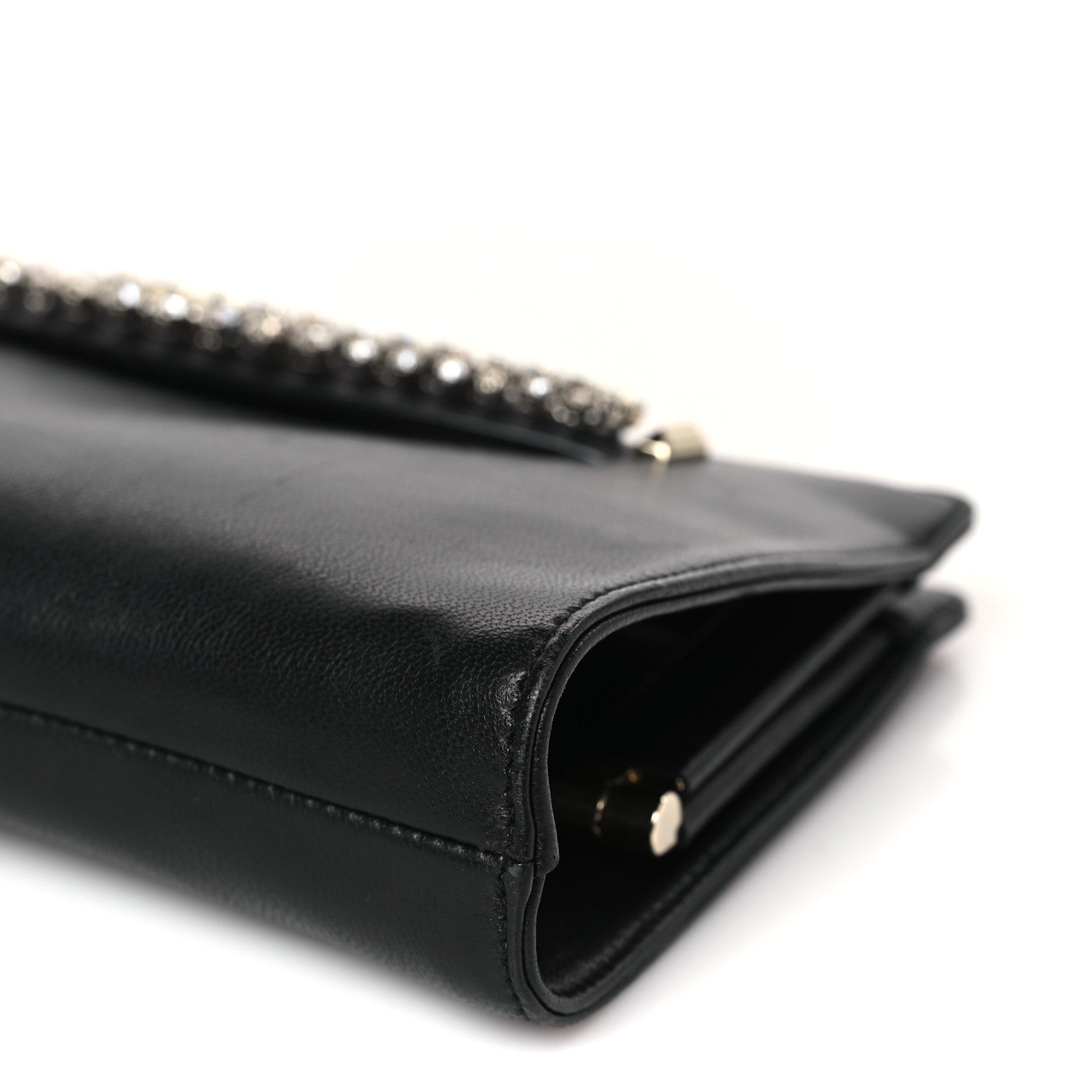 Jimmy Choo Nappa Crystal Venus Clutch with Chain Black 8 of 9