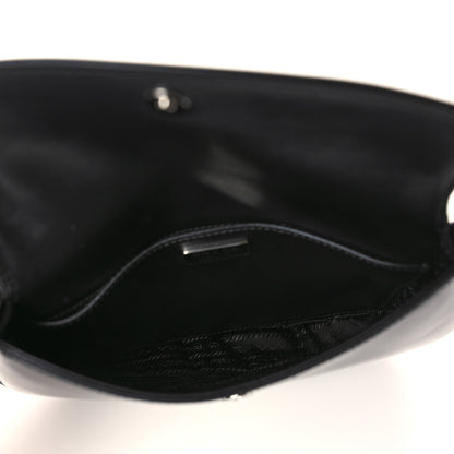Prada Spazzolato Cleo Flap Shoulder Bag Black 5 of 9