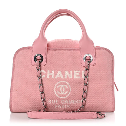Chanel Canvas Deauville Small Bowling Bag Pink 1 of 10