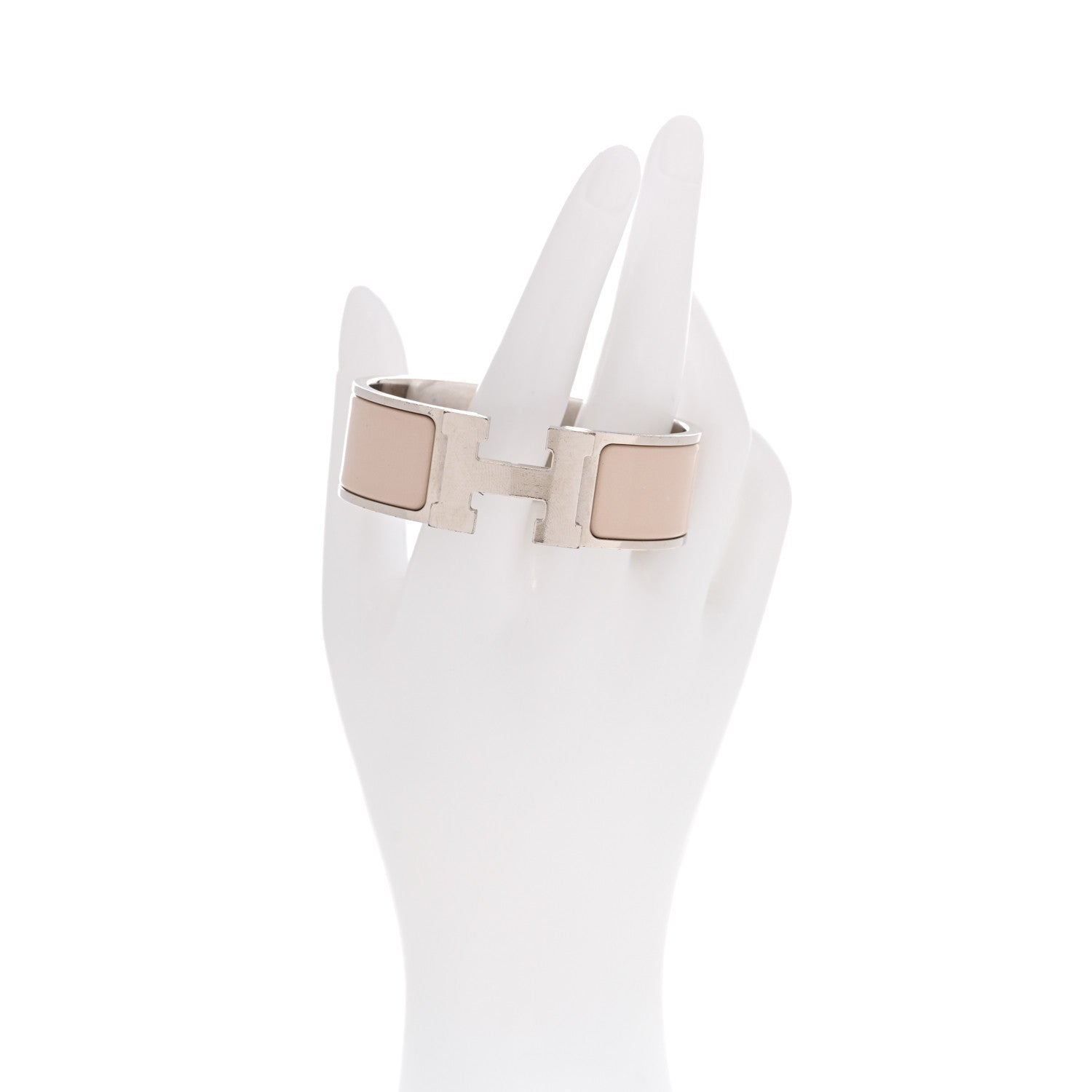 Hermes Enamel Wide Clic Clac H Bracelet PM Blanc Percale 2 of 4