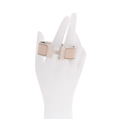 Hermes Enamel Wide Clic Clac H Bracelet PM Blanc Percale 2 of 4