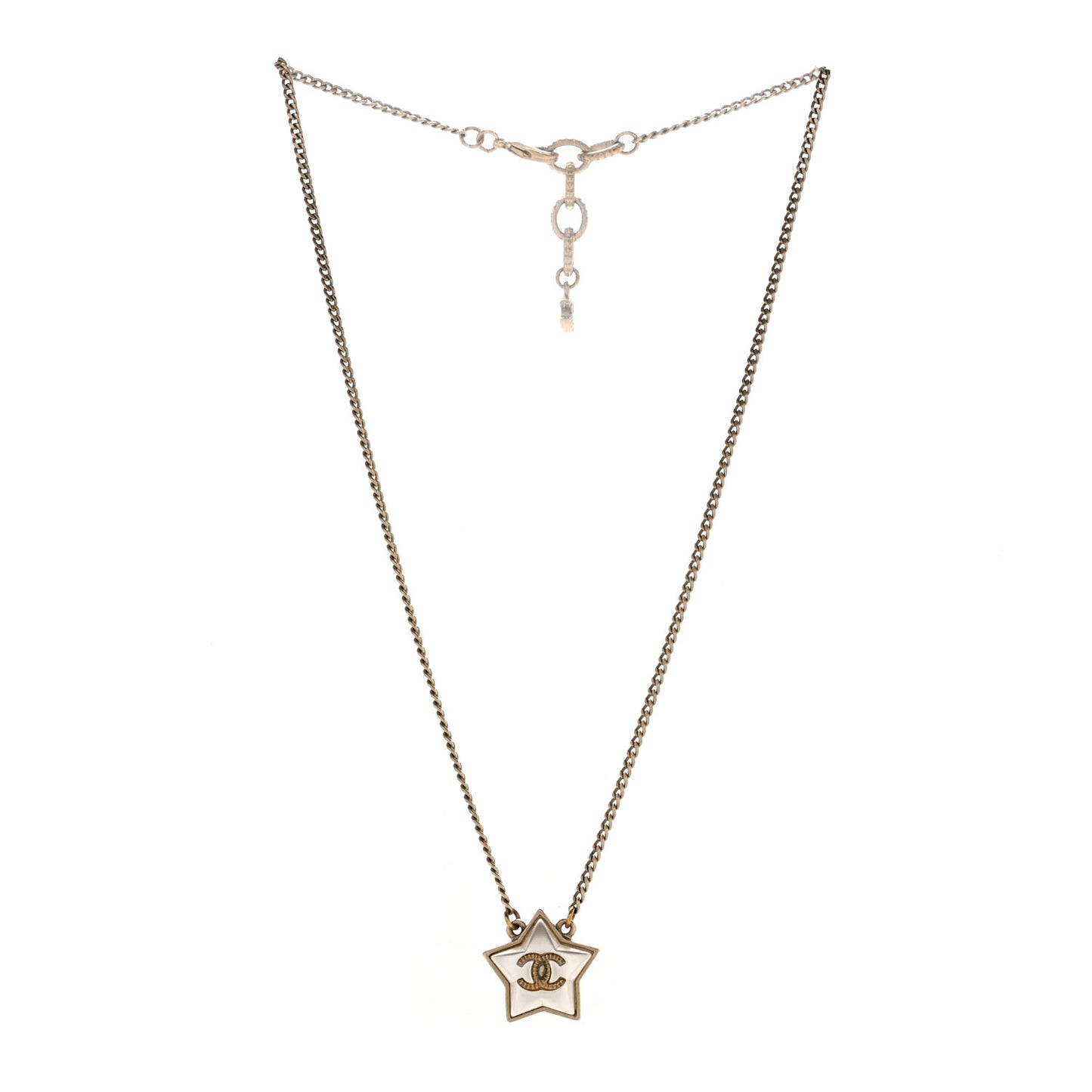 Pearl CC Star Necklace Gold