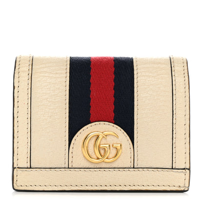 Gucci Textured Calfskin Web Ophidia Card Case Mystic White 1 of 11
