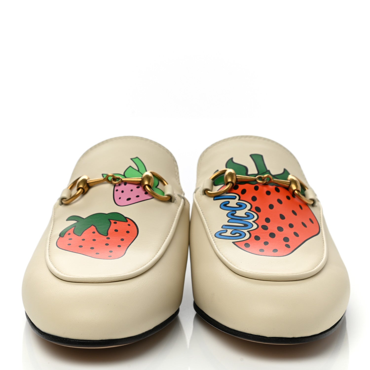 Gucci Malaga Kid Strawberry Womens Princetown Slippers 36 White 2 of 9