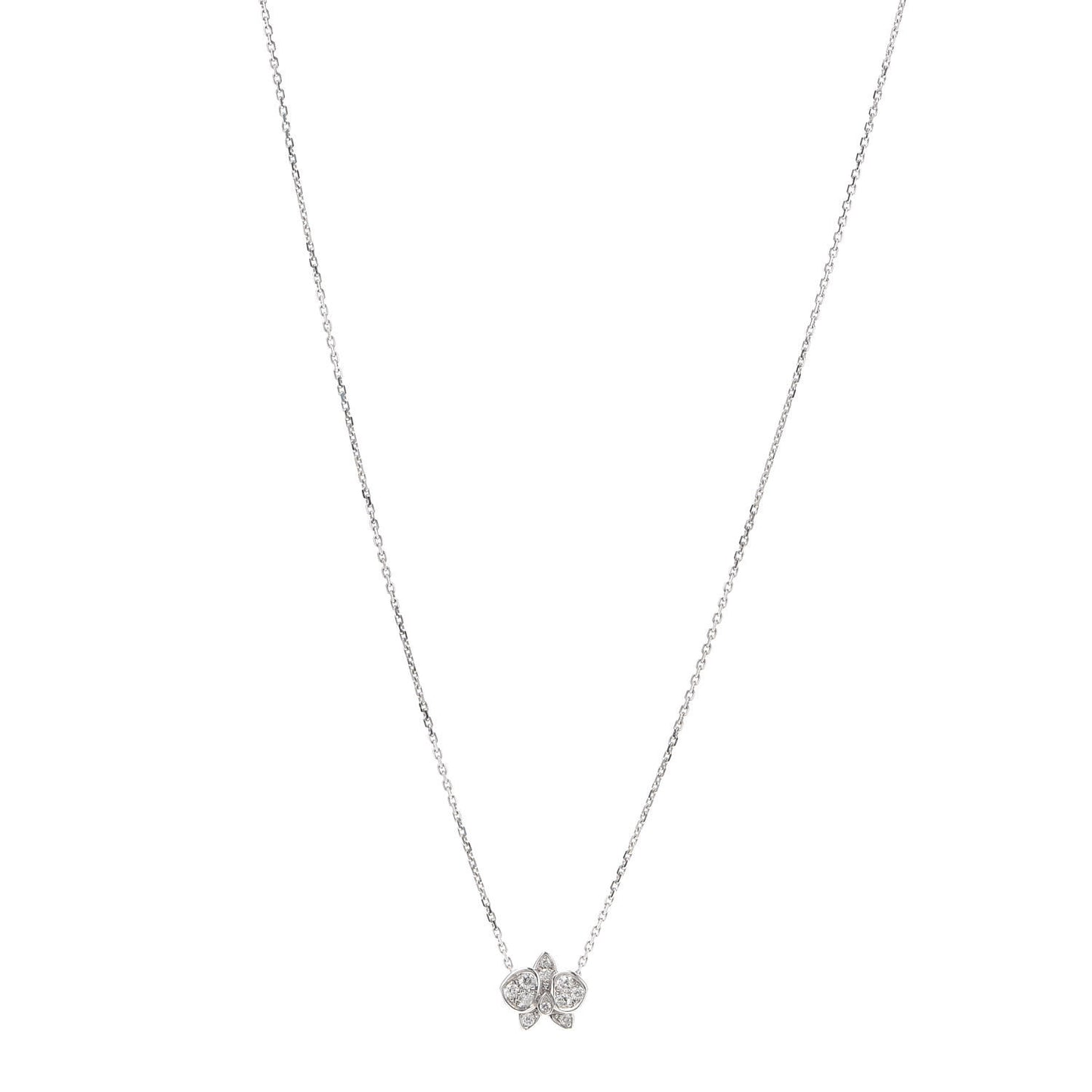 18K White Gold Diamond Caresse D'Orchidees Par Cartier Necklace