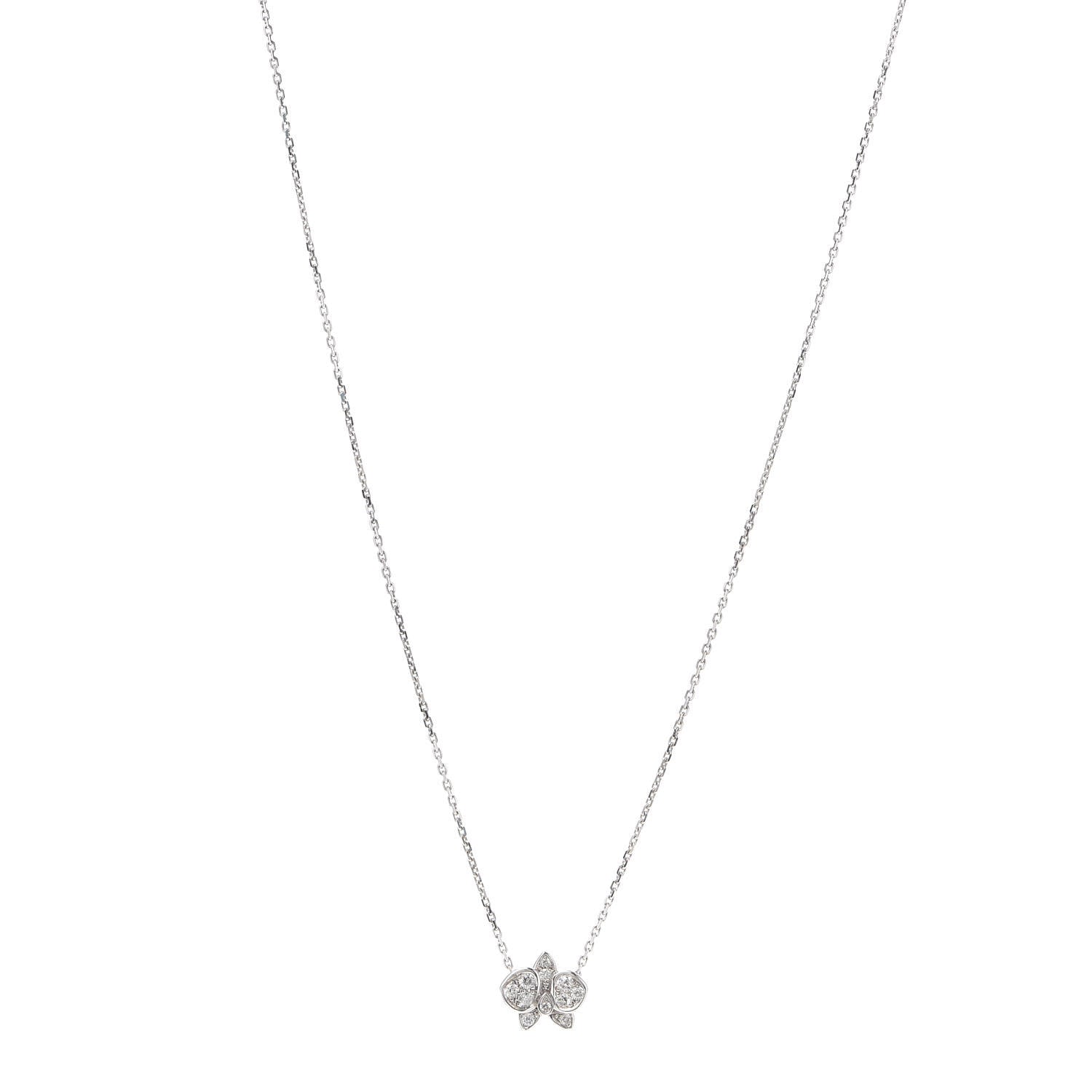 Cartier 18K White Gold Diamond Caresse D'Orchidees Par Cartier Necklace 1 of 6