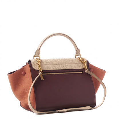 Celine Bullhide Calfskin Grained Nubuck Small Tri-Color Trapeze Medium Chamois 2 of 7