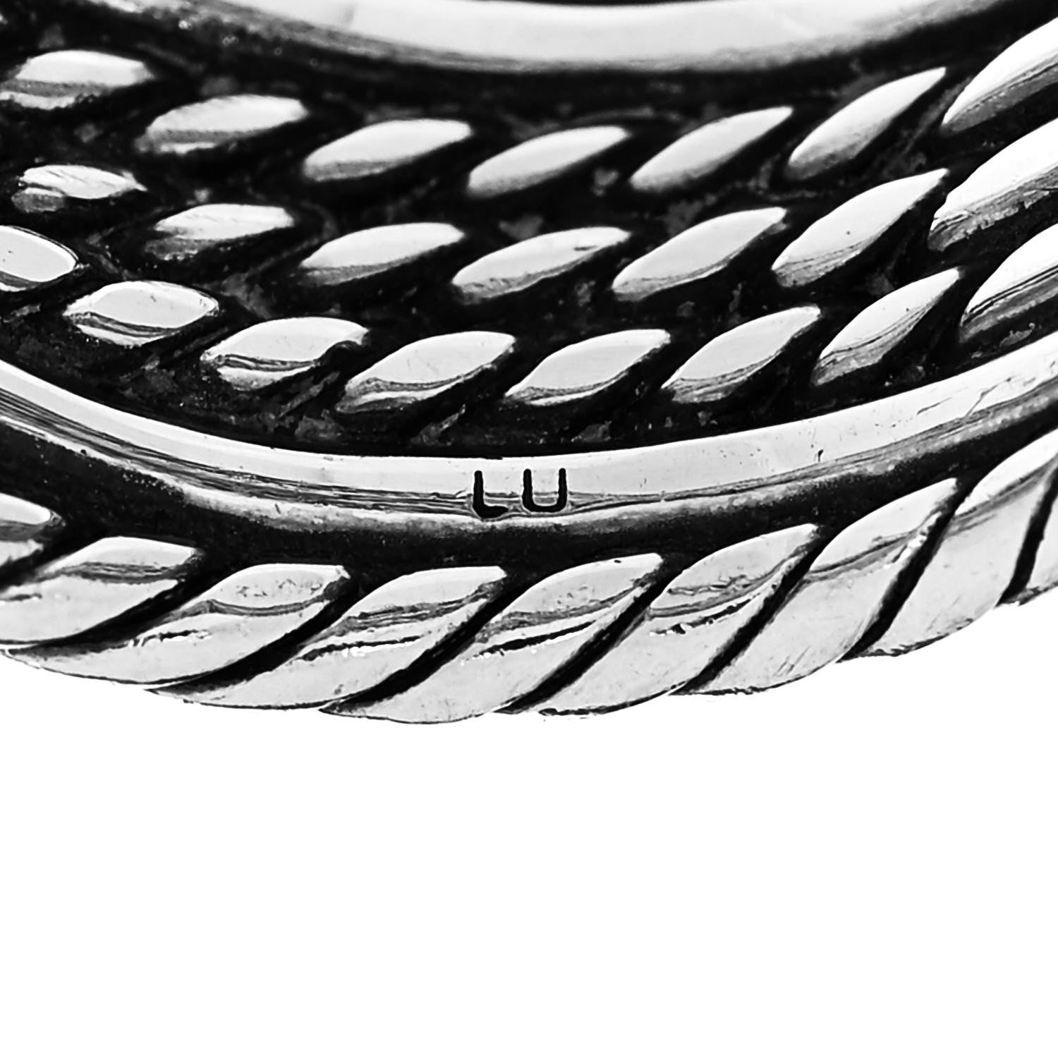 David Yurman Sterling Silver 18K Yellow Gold Double X Crossover Ring 53 6.25 4 of 5