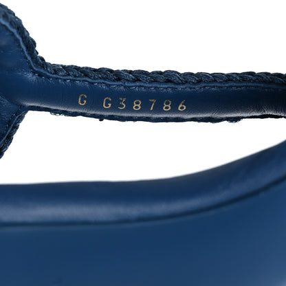 Chanel Lambskin CC Chain Braided Sandals 39 Blue 8 of 8
