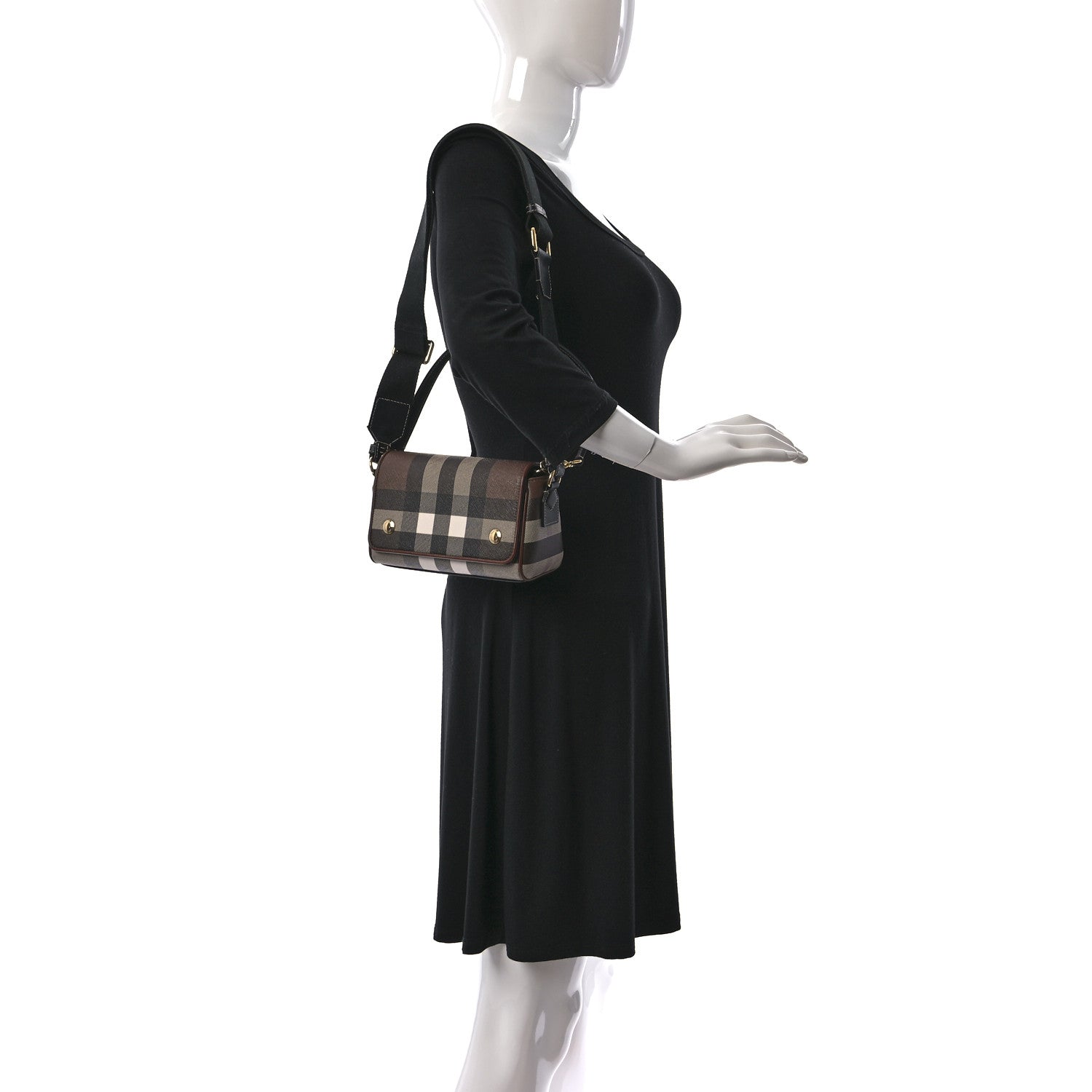 Burberry E-canvas Check Dorset Crossbody Dark Birch Brown 2 of 8